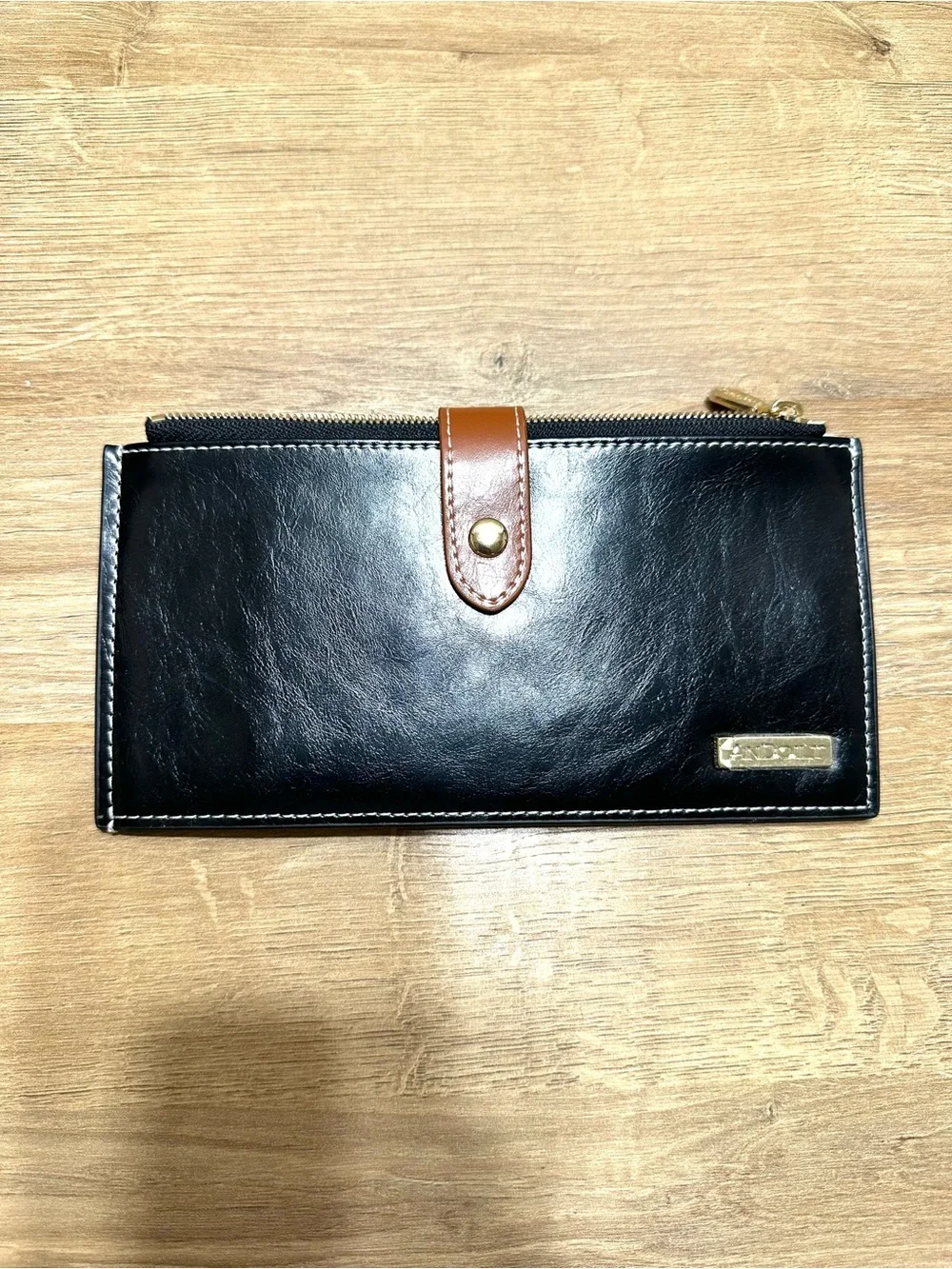 Andoilt Leather Wallet RFID Blocking Credit Card Holder Organizer Cell Phone